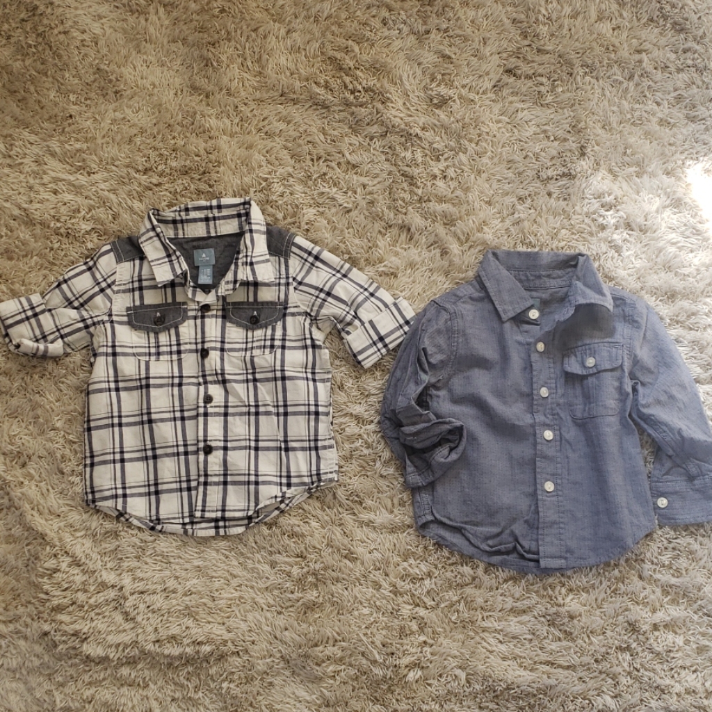 2 Baby Gap Collared Button Downs.